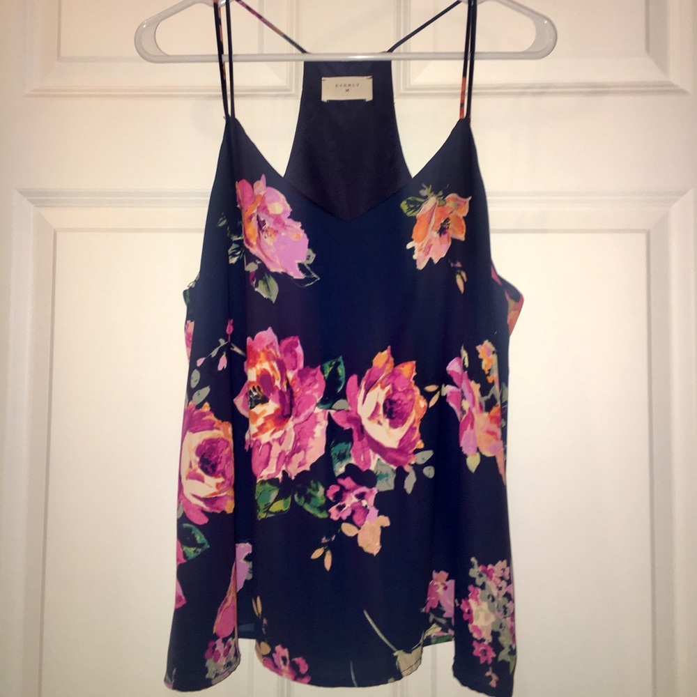 Everly Navy Blue Floral Tank